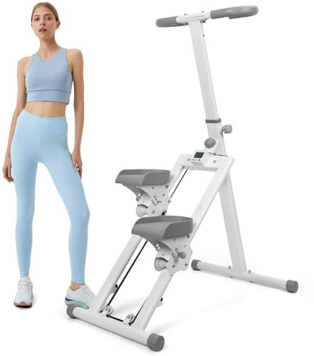 tinysiry Stepper per scale per palestra domestica, scalatore verticale con ampia gamma di gradini e manubrio e pedali regolabili, per esercizi cardio, scalatori per allenamento completo del corpo
