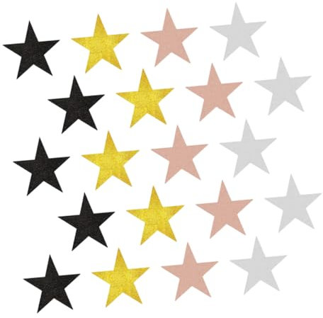HOMSFOU 40 Stück Fünfzackiger Stern aus Papier Plakatzubehör Posterdekorationszubehör Ausschnitte aus Papiersternen Kartonausschnitte Sternstanzungen Glitzerpapier