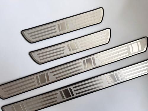 HHUIYUYY 4 pcs Stainless Steel Car Door Sill Protector for BMW X1 X3 X7 X5 X6 1 3 5 6 Series Z4 7 M Series, Kick Plates Threshold Styling Decoration Accessories.