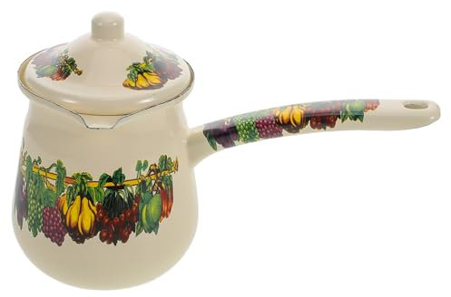 KOCKSHION Per Latte Smaltato Piccolo Con Coperchio Portatile Per Preparare Caffè Turco e Servire Caffè Inglese Realizzata in Smalto Resistente Al Calore