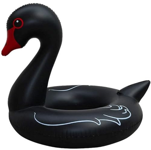YCVAWEOD Schwimmen schwimmend schwarzer Schwanschwimmring Erwachsener verdickter Wasserring Tierform schwimmender Ring Innendurchmesser 40 cm aufblasbare Röhrchen Schwimmer Spielzeug ergonomisch LWX