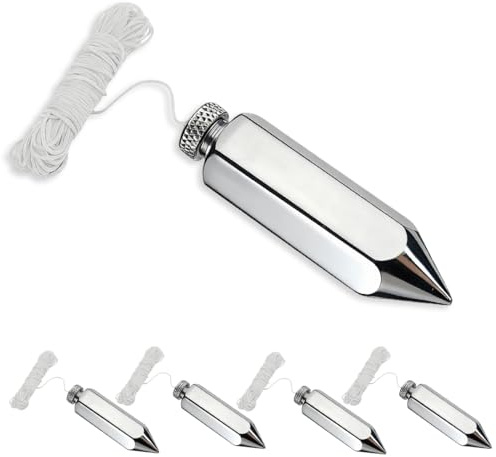 4 Pack Hexagon Plumb Bob,8 Ounce Alloy Steel Plumb Bob with 49 Ft String,Plumb Bob Tool Plumb Line Kit Suitable for Construction Surveying Metal Construction Accessories