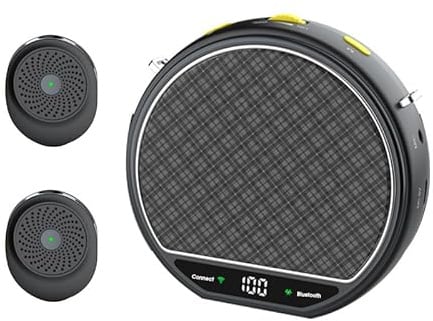 Wireless Voice Amplifier with Magnetic Lavalier Microphone - Portable Bluetooth Speaker for Teachers Tour Guides Coaches, Supports USB Playback, DSP Noise Reduction