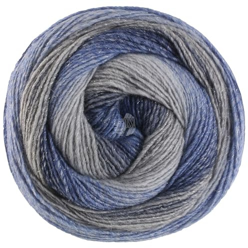 LANA GROSSA Gomitolo Gala| Dochtgarn im Farbverlauf mit dezentem Lurex-Effekt | Handstrickgarn aus 60% Schurwolle, 38% Polyacryl & 2% Polyester | 200g Wolle zum Stricken & Häkeln | 700m,FB 4030