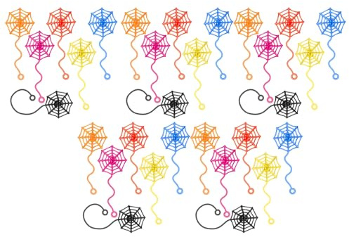 Halloween-Spinnennetz-Dekoration, klebriges sensorisches Spielzeug, zufällige Farbe, für Urlaub, Party, Geschenktütenfüller, Halloween-Dekorationen, 30 Stück