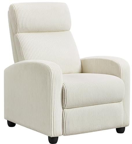 Yaheetech Relaxsessel mit Schlaffunktion Ruhesessel Fernsehsessel mit Verstellbare Rückenlehne und Fußstütze Einzelsessel für Wohnzimmer Heimkino Beige