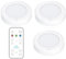 Brilliant Evolution Stick on Puck Lights with Remote, Battery Operated Wireless LED Lights for Cabinets, Stairs, Under Kitchen Cabinet Lighting, Stick on Wall Lights - 3 Pack