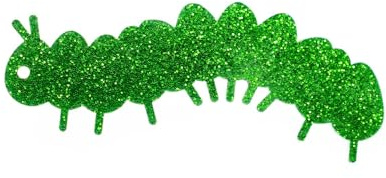 Miniblings Raupe Brosche Frühling Falter Insekt Acrylglas Grün Glitzer 60mm | Statement am Revers, montiert in Berlin, sorgfältig von Hand montiert