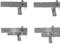 Innenlauf Gardinenstangen eckig Edelstahl Look kantiges Design 1-, 2- läufig E93, Länge Gardinenstange:160 cm, Modell:H95E90 2-lauf Träger kurz