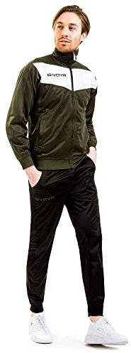 Givova Herren Tr018 anzug, Armeegrün/schwarz, XL EU