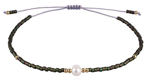 KELITCH Neue Freundschaftsarmbänder Gewebte Miyuki-Perlenarmbänder für Damen Armbänder Armreifen (Dunkelgrün)