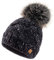 MFAZ Morefaz Ltd Set Mütze & Schal Winter Damen Alpaka Wolle Beanie Strickmütze Wurm Fleece Bommel Pom Pom (Black Mütze)