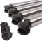 4er Set rollende Tischbeine 870mm Tischfuss auf Rolle mit Bremse ø 50mm Metall in verschiedenen Farben (Edelstahl Optik)