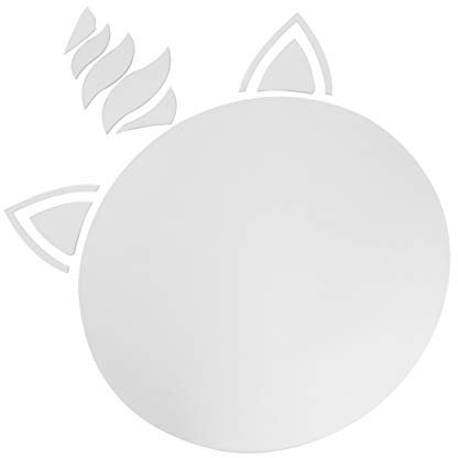 Pegatina de cristal para espejo de BESPORTBLE con diseño de conejo, gato, ciervo, unicornio, espejo de pared, adhesivo extraíble, para niños, unicornio, pequeño
