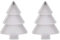 DOITOOL 2Pcs Snack Appetizer Trays Christmas Tree Shape Dessert Serving Dishes Snack Platter Christmas Serving Tray Fruit Cheese Dessert Tray Plate for Christmas Holiday Party - White