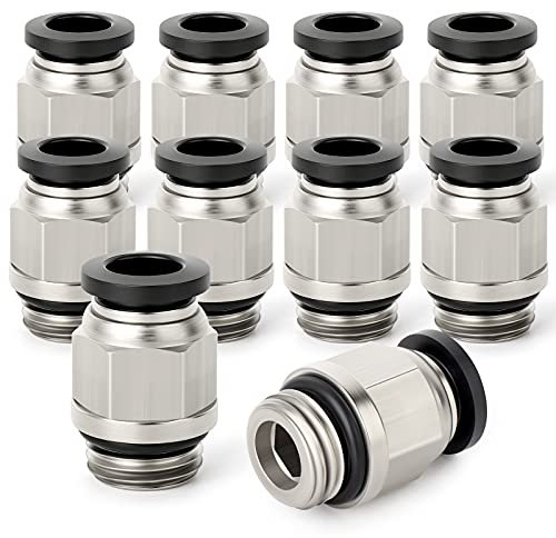 TAILONZ PNEUMATIC Racor recto de 4 mm de diámetro exterior x 1/4 pulgada rosca G con junta de estanqueidad PCG4-02 (paquete de 10)