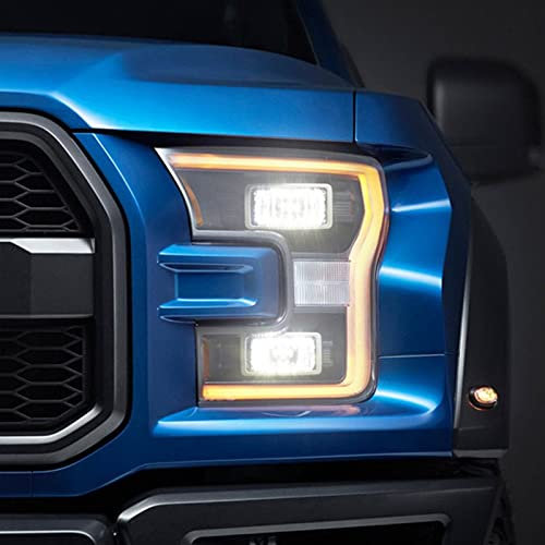 2 pièces Film De Protection De Phare De Voiture Fumé Noir Teinte Wrap Vinyle Transparent TPU Autocollant, pour Ford F150 2015-2020 Raptor