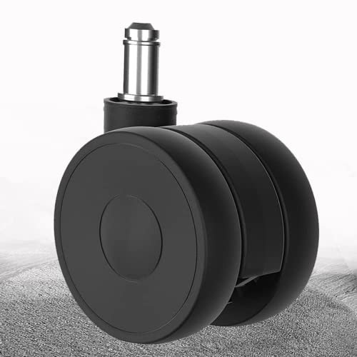 Bürostuhl Rollen 11mm Hartbodenrollen für Bürostühle 5er Set Ersatzrollen Schreibtischstuhl Rollen, Gummirollen Bürostuhl für Teppich und Parkettböden und Fliesen, Bürostuhlrollen 65mm bis 300kg