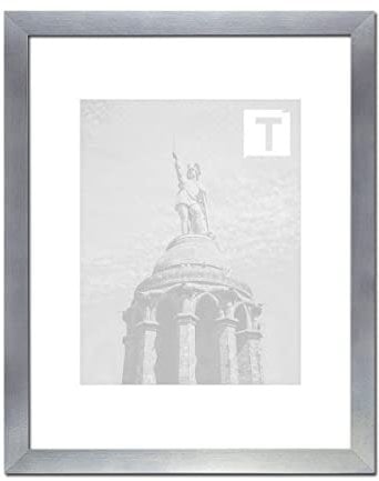 Emma für Großformate, Eleganter Quadratischer MDF Bilderrahmen in Alu geschliffen mit 2mm klarem Kunststoffglas, Bildmaß: 70 x 140 cm