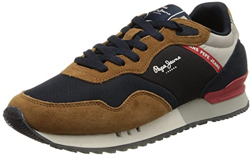 Pepe Jeans London One Básico M Lederschuhe blau, braun