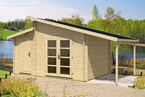 Carlsson Gartenhaus Aktiva 40 Varianta aus Holz Gartenhütte Inklusive: Fußboden,Schleppdach Geräteschuppen