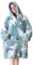 Queenshin Polar Bear Wearable Blanket Hoodie, Oversized Flannel Comfy Sweatshirt for Adults Women Girls, Warm Cozy Animal Hooded Body Blanket