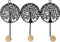 ORIGEN Patère Triple - Portemanteau en Métal, Modèle Arbre de Vie, Métal et Bois, L 39 cm