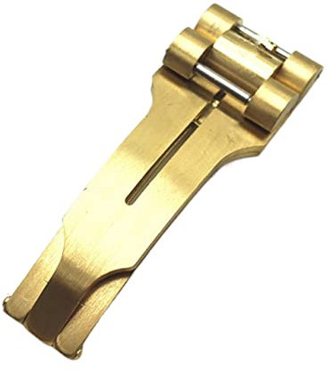 RETHPA Faltschließe,Dornschließe 16mmx8 Uhren-Zubehör-Schnalle für Rolex-Schnalle DREI-Ball-All-Steel-Faltschnalle 16mm Männer und Frauen-Zubehör (Color : Gold and Silver)