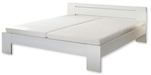 CANNES Futonbett 180 x 200 cm - Minimalistisches Doppelbett in Weiß - 185 x 71 x 204 cm (B/H/T)