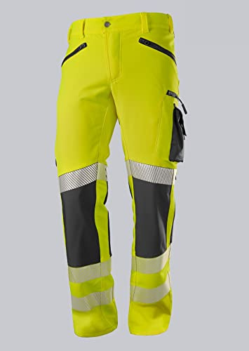 BP 2044-883-6656 Superstretch-Hose für Herren, 91% Polyester/9% Elasthan, Warngelb/Anthrazit, Modern fit, Größe 52s