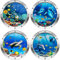 TJYAEKLTD Vinilo decorativo 3D mundo submarino 4 adhesivos de pared 3D con diseño de ojo de buey, diseño de ojo de buey (tortuga, plata)