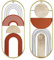 Baroni Home Set di 2 Decorazioni da Muro in Acciaio e Legno Alta Qualità, Decorazione Murale Colorata e Moderna da Camera da Letto, Soggiorno, Cucina, Geometrie, 24X3X60 cm