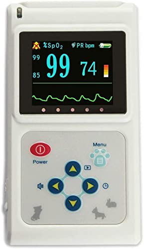 QOJJ Veterinär Handpulsoximeter, Handpulsoximeter, Veterinär Pulsoximeter, Pulsfrequenzmonitor, Überwachung Der Herzfrequenz von Katzen und Hunden zur Verwendung In Familien und Tierkliniken