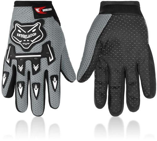 Frienda Gants de Sports d'hiver pour Enfants Gants de Course Sports Puissance Gants de Motocross Équitation Gants de Moto Cross Gants de Vélo d'hiver pour Cyclisme Randonnée Enfants (Gris)