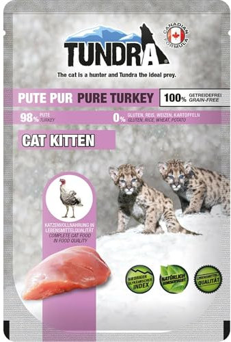 Tundra Katzenfutter Kitten Pute Pur, Pouchbeutel 16 x 85 g