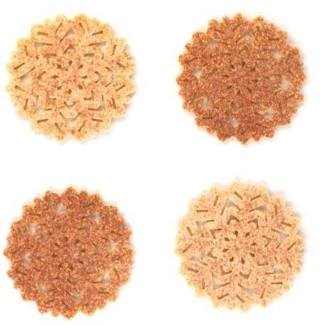 Christmas Rose Gold Glitter Felt Coasters - Pack of 4