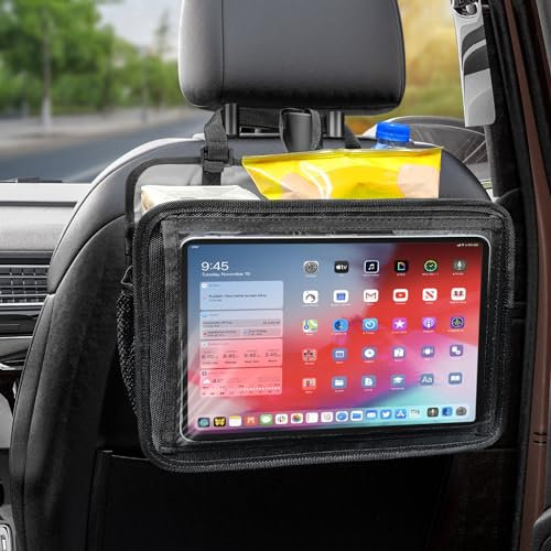 Auto Organizer Rücksitz, Autositz Organizer, Organizer rücksitz kinder, Auto Aufbewahrungstasche, 11,92L Wasserdicht AutoMülleimer Veranstalter Und Lagerung-Schwarz
