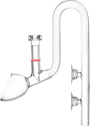 FJARDE Aquarium-Glas-Lilienrohr, einzigartiger Abfluss-Oberflächenabschäumer. Ideal für randloses Aquarium, 12/16 mm Schlauch, C-Abfluss 13 mm/Standard. Artikelnummer 1321C.