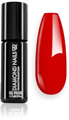 Diamond Nails - Esmalte de uñas UV – Rojo – 7 ml – Extra resistente – Premium Shellac para un brillo duradero – Uñas de gel y barnices UV en perfecta calidad de estudio