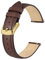 BISONSTRAP Elegante Leder Uhrenarmband, Schnellverschluss, Uhrenarmbänder für Damen und Herren, Kompatibel mit Uhrenanstößen von 14mm, Dunkelbraun (Goldene Schnalle)