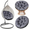 Coussin Fauteuil rotin et Suspendu 100 cm - Coussins de siège Jardin pour extérieur et intérieur Rond Oreiller pour Chaise papasan Graphite Teinte B