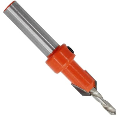 HSS Countersink Drill Bit 3mm, Red 10mm Round Shank Woodworking Chamfer Hole Drills Bit