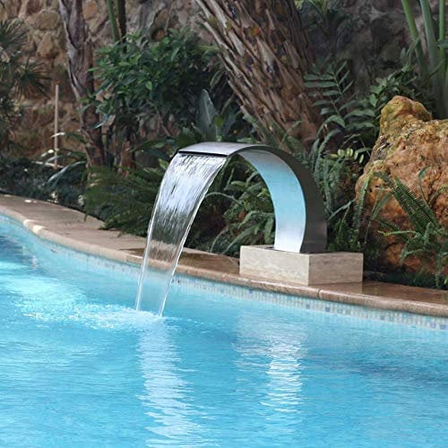 Schwimmbadbrunnen, Ausgüsse aus Edelstahl, Teichwasserfall aus Edelstahl