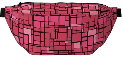 Grand sac banane pour homme et femme – Sac de voyage carré rose tendance pour femme – Sac de ceinture pour homme et femme avec sangle réglable