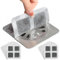 Paquete de 50 Coladores de Desagüe Desechables, Filtro de Pelo para Ducha y Fregadero, Rejilla Desague Ducha Pegatina de Malla Cuadrada de 10x10 cm, Atrapa Pelos Ducha para Cocina, Baño y Bañera