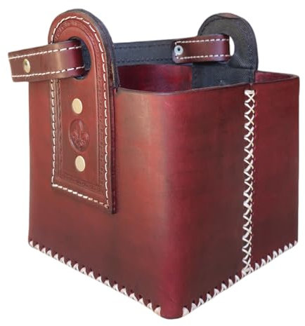 Matera Premium 100% Cuero para Mate y Termo | Canasta para Picnic | Ideal para el Auto o para la Playa | Balibetov | Color (Bordo)