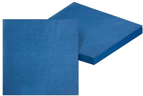 20 Stück Servietten Marineblau, 2-lagig Table Papierservietten Deko,Gefaltet, 33x33cm Servietten aus Watte Einweg-Papier für Hochzeit,Cocktailservietten Kommunion, Braut, Geburtstag, Party, Abendessen