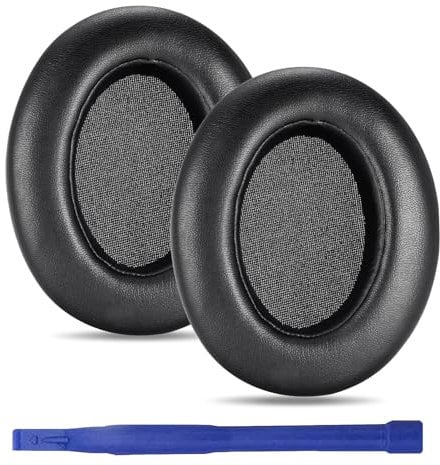 umvowuxa WH-XB910N Replacement Earpads for Sony WH-XB910N Headphones - Noise Canceling Protein Leather Ear Cushions with Mesh & Buckle, Compatible with Wired/Wireless Over-Ear Headphones (Black)
