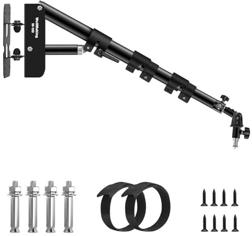 Wellmaking Wall Mount Triangle Boom Arm 39.37inch/100cm, Ring Light Mount Support 180°Flexible Rotation Comes with Tilt Swivel Mount for Studio Video Light, Monolight, Photography, Softbox, Reflector