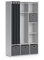 Vicco Kleiderschrank Luigi, Hellgrau, 105.8 x 178.1 cm Mit Faltboxen (grau)